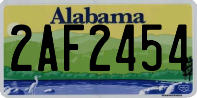 AL license plate 2AF2454