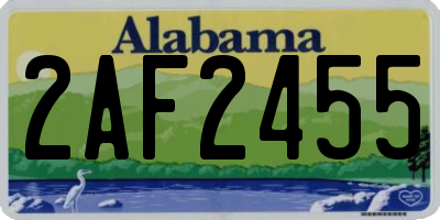 AL license plate 2AF2455