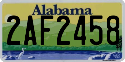 AL license plate 2AF2458