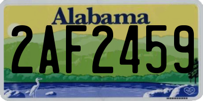 AL license plate 2AF2459