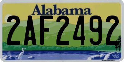 AL license plate 2AF2492