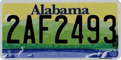 AL license plate 2AF2493