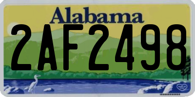AL license plate 2AF2498