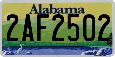 AL license plate 2AF2502