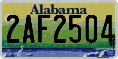 AL license plate 2AF2504