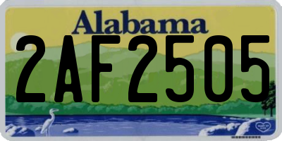 AL license plate 2AF2505