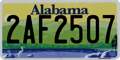 AL license plate 2AF2507