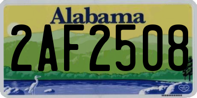 AL license plate 2AF2508