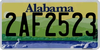AL license plate 2AF2523
