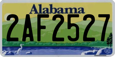 AL license plate 2AF2527