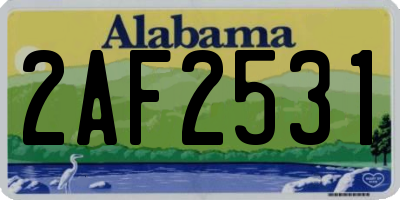 AL license plate 2AF2531