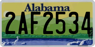 AL license plate 2AF2534