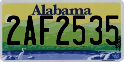 AL license plate 2AF2535