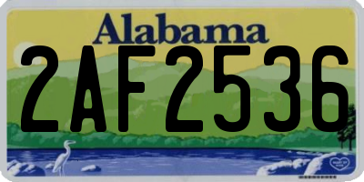 AL license plate 2AF2536