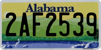 AL license plate 2AF2539