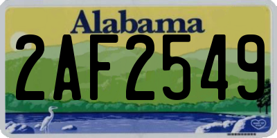AL license plate 2AF2549