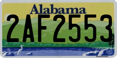 AL license plate 2AF2553