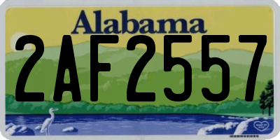 AL license plate 2AF2557