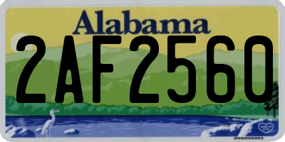 AL license plate 2AF2560
