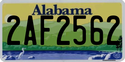 AL license plate 2AF2562