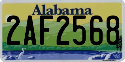 AL license plate 2AF2568