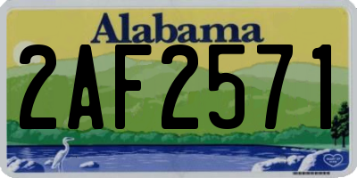 AL license plate 2AF2571
