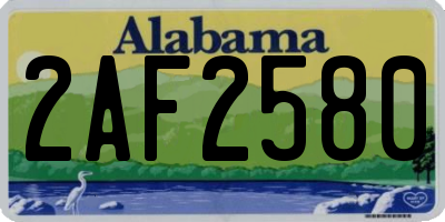 AL license plate 2AF2580