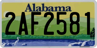 AL license plate 2AF2581
