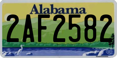 AL license plate 2AF2582