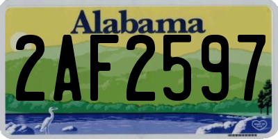 AL license plate 2AF2597