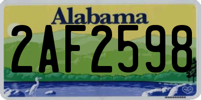 AL license plate 2AF2598