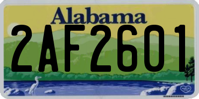AL license plate 2AF2601