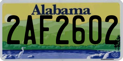 AL license plate 2AF2602