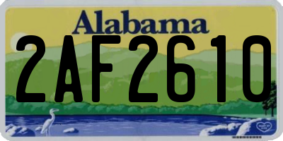 AL license plate 2AF2610