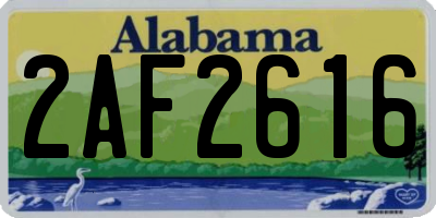 AL license plate 2AF2616