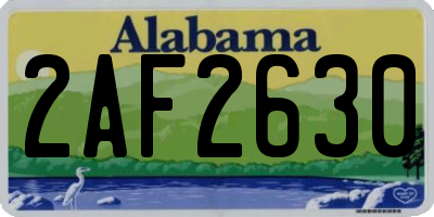 AL license plate 2AF2630