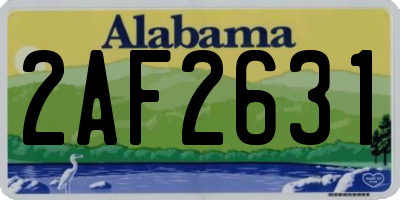 AL license plate 2AF2631