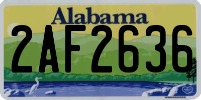 AL license plate 2AF2636