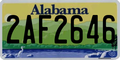 AL license plate 2AF2646