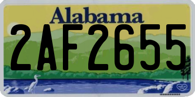 AL license plate 2AF2655