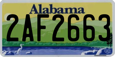 AL license plate 2AF2663