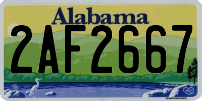 AL license plate 2AF2667