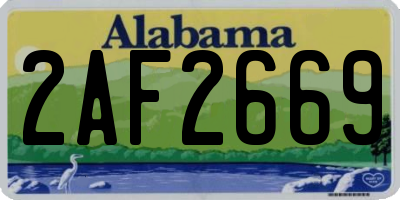 AL license plate 2AF2669
