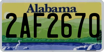 AL license plate 2AF2670
