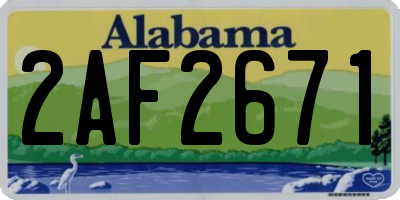 AL license plate 2AF2671