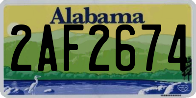 AL license plate 2AF2674