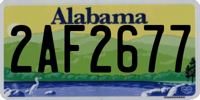 AL license plate 2AF2677