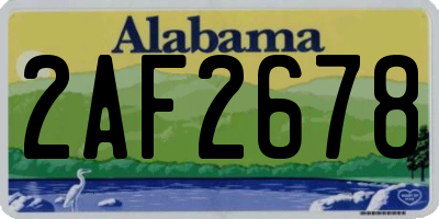 AL license plate 2AF2678