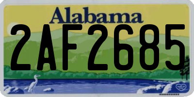 AL license plate 2AF2685