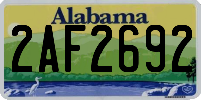 AL license plate 2AF2692
